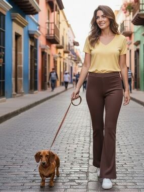 Cotton Candy Corduroy Wide-Leg Maxi Pants in Mauve Brown